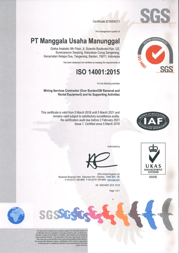 ISO Certificate 14001 